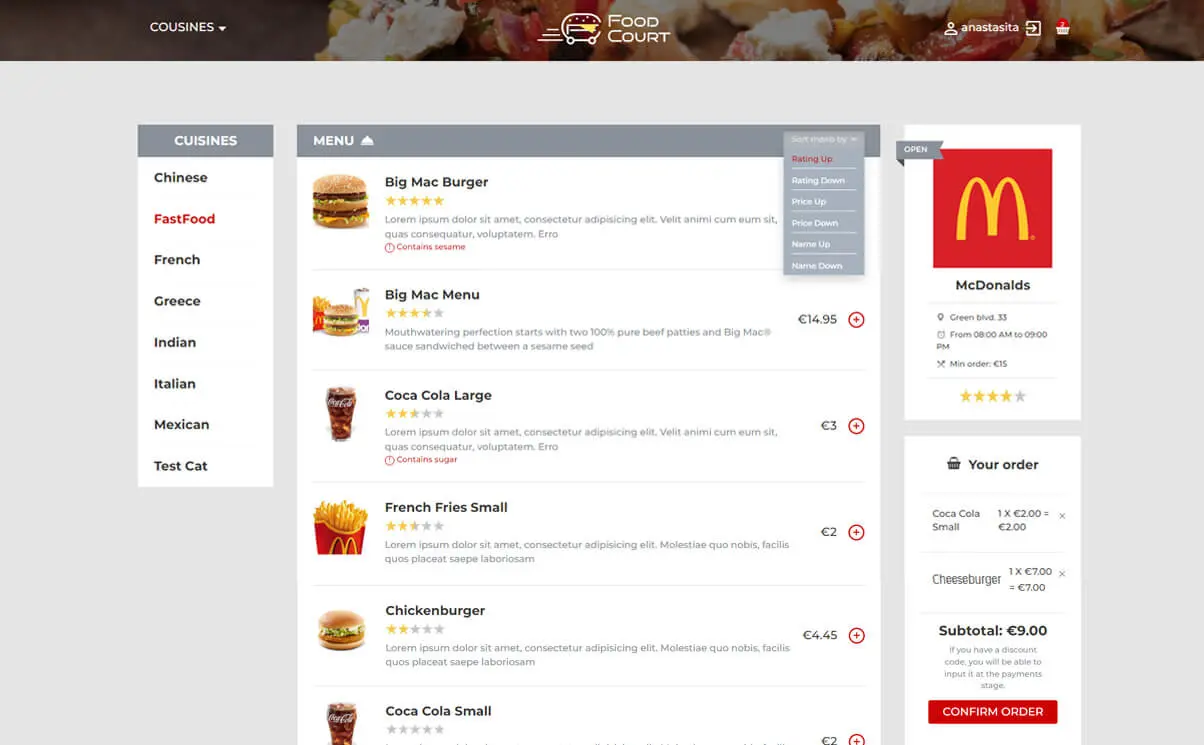 foodcourt Functionality 3