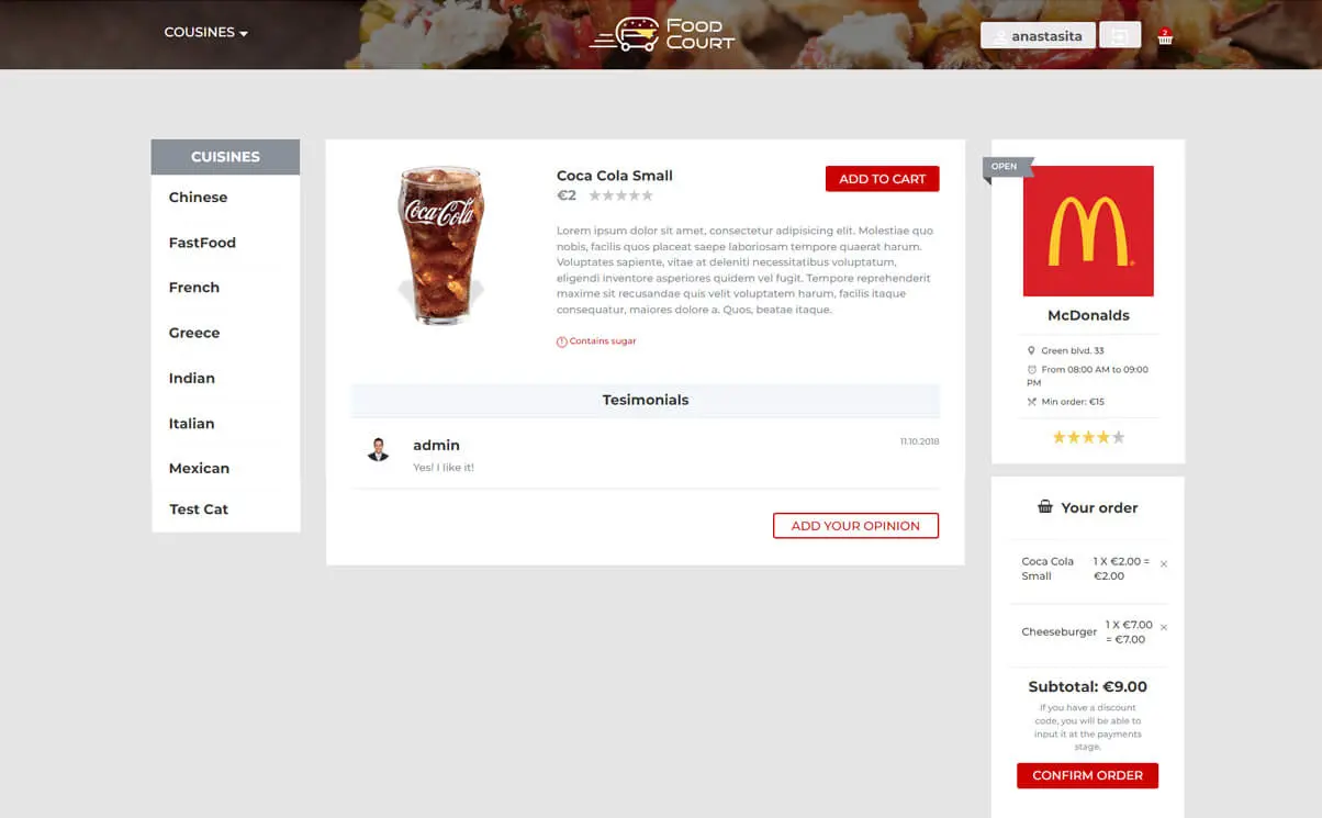foodcourt Functionality 5